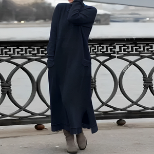 Vestido midi de invierno para mujer con control de abdomen