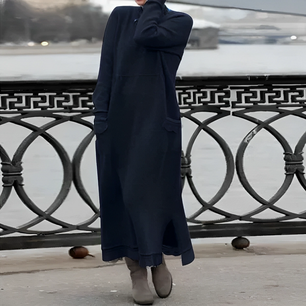 Vestido midi de invierno para mujer con control de abdomen