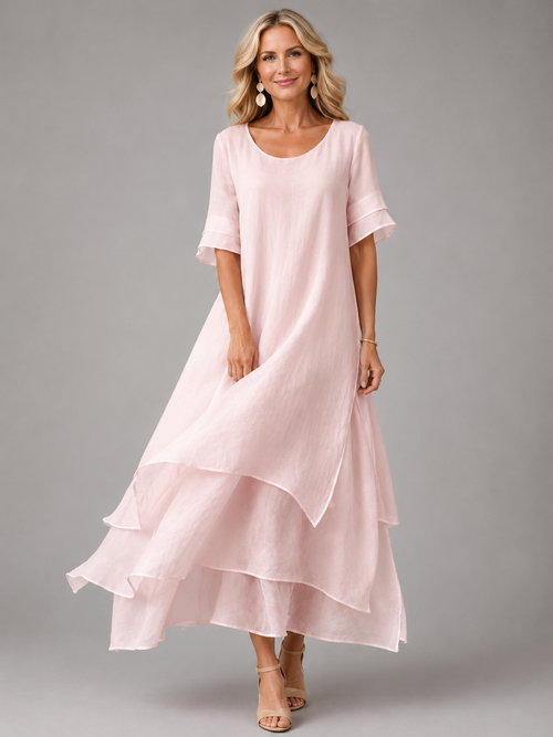 Women's Maxi Dress with Cascade Ruffle Hem