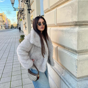 Women's Faux Fur Cropped Jacket