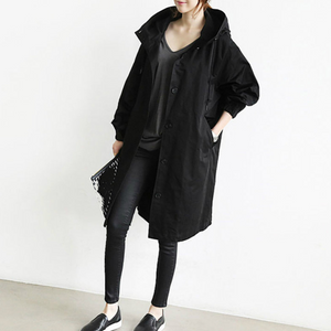 Women's Hooded Longline Trench Coat
