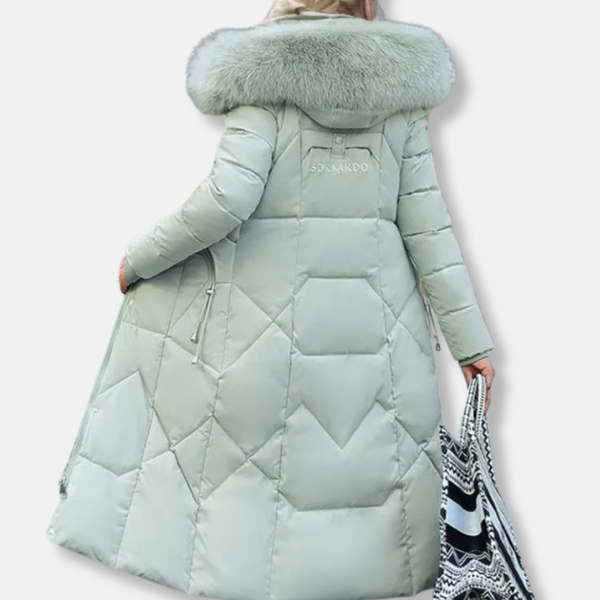Luxury Faux Fur Hooded Long Puffer Coat