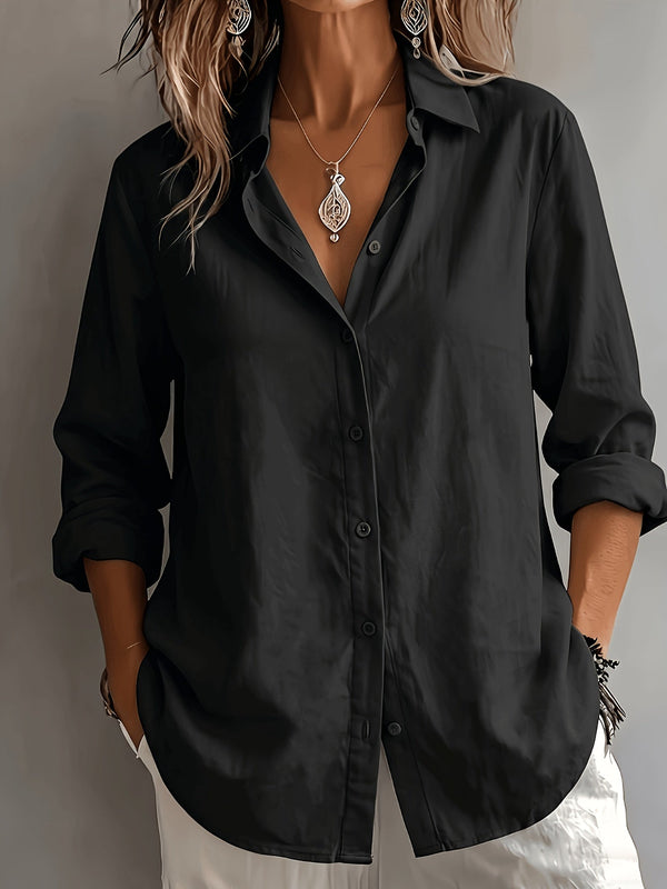 Women's Linen Long Sleeve Loose Fit Shirt