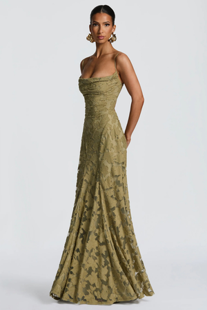 Women’s Floral Lace Mermaid Maxi Dress for Elegant Evening Events