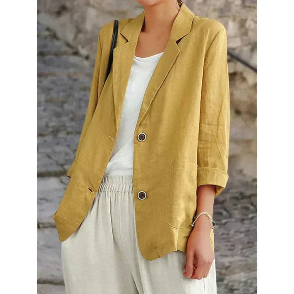 Women's Open-Front Button Cardigan