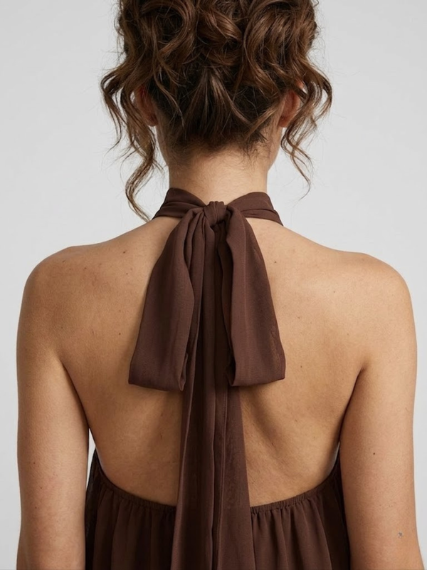 Vestido mini sin espalda para mujer con escote halter