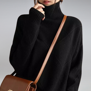 Turtleneck Sweater Women Relaxed Casual Fit