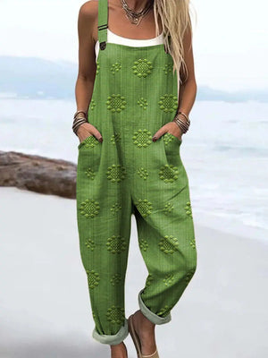 Women's Relaxed Sleeveless Jumpsuit with Pockets