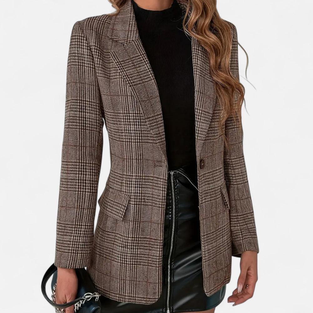 Women’s Plaid Tailored Blazer Classic Fit