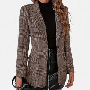 Blazer a cuadros a medida con ajuste clásico para mujer