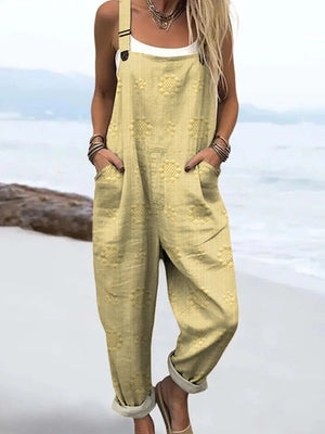 Women's Relaxed Sleeveless Jumpsuit with Pockets