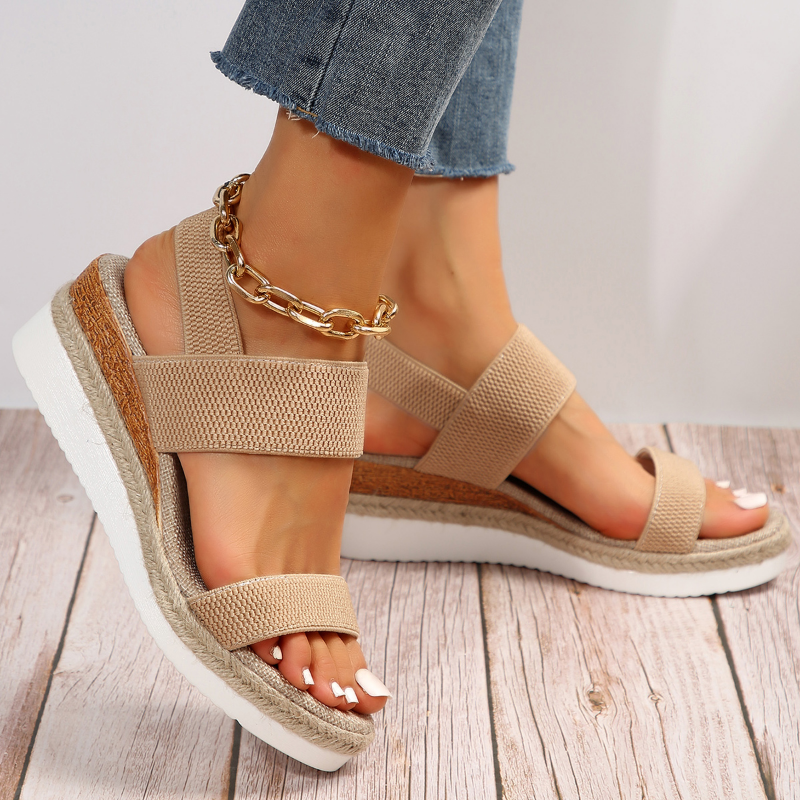 Women's Platform Sandals with Cross-Strap