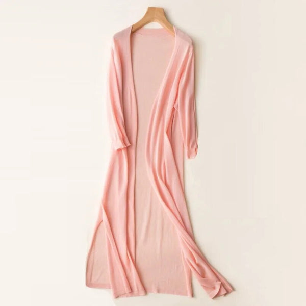 Women's Long Knitted Cardigan Open Front