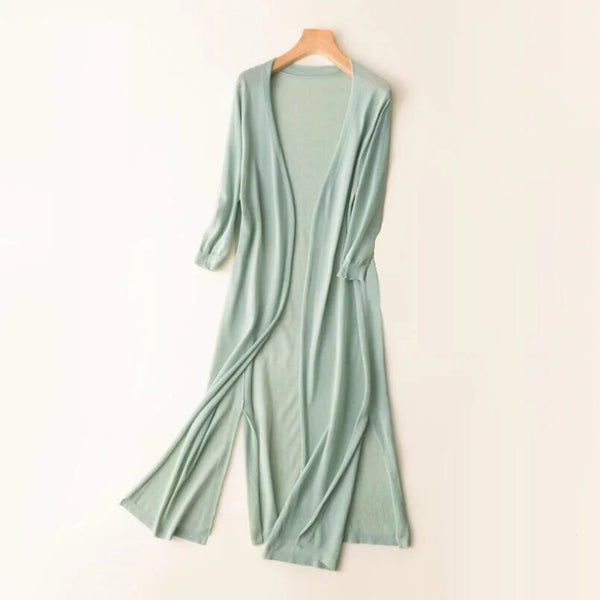 Women's Long Knitted Cardigan Open Front