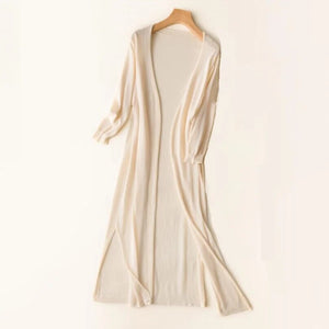 Women's Long Knitted Cardigan Open Front