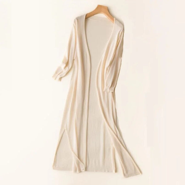 Women's Long Knitted Cardigan Open Front