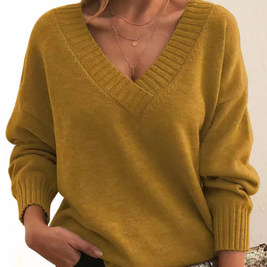 Women’s Cozy Oversized V-Neck Pullover Sweater