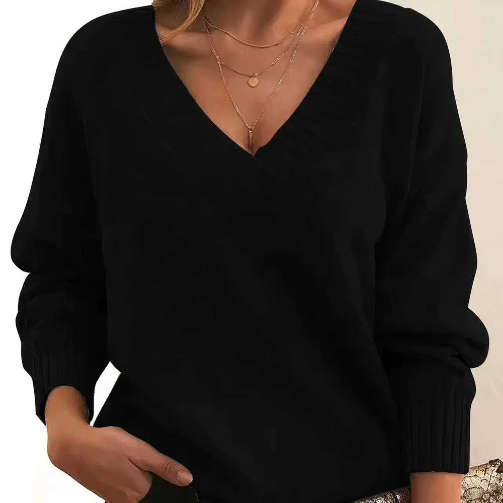 Women’s Cozy Oversized V-Neck Pullover Sweater