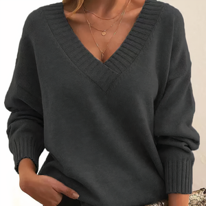 Women’s Cozy Oversized V-Neck Pullover Sweater