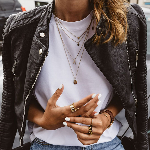 Women's Faux Leather Moto Jacket with Zip Front