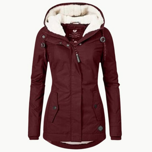 Women's Waterproof Winter Coat with Hood and Longline Design
