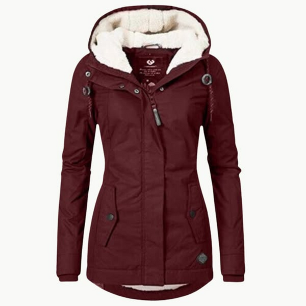 Women's Waterproof Winter Coat with Hood and Longline Design