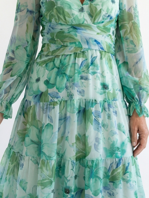 Women's Long Sleeve Floral Maxi Dress