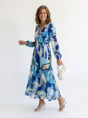 Women's Long Sleeve Floral Maxi Dress