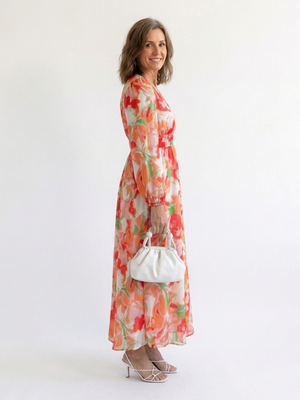 Women's Long Sleeve Floral Maxi Dress