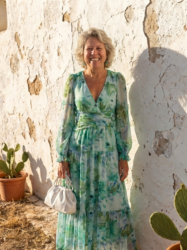 Women's Long Sleeve Floral Maxi Dress