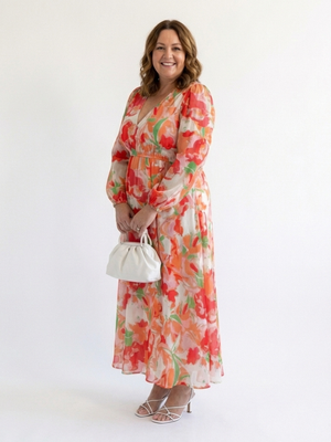 Women's Long Sleeve Floral Maxi Dress
