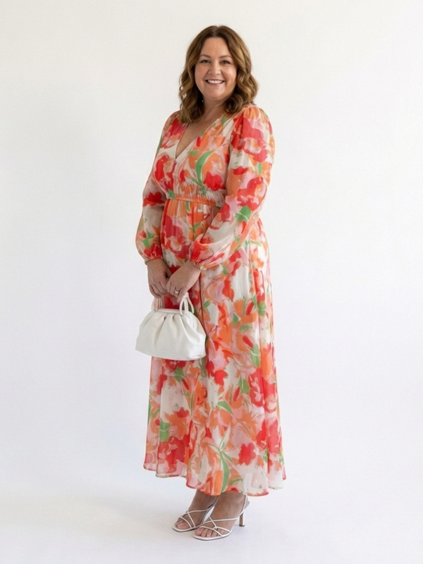 Women's Long Sleeve Floral Maxi Dress