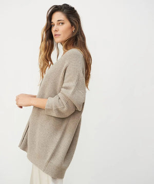 Women's Oversized Button V-Neck Cardigan