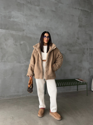 Cozy Teddy Oversized Warm Fleece Jacket for Women