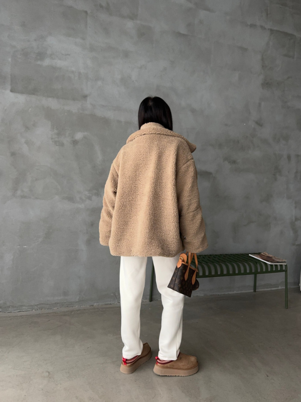 Cozy Teddy Oversized Warm Fleece Jacket for Women