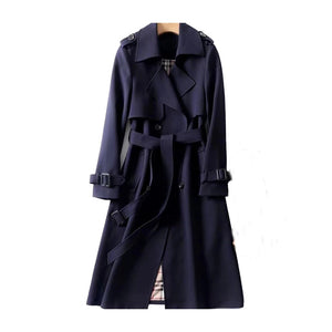 Women's Classic Double-Breasted Belted Trench Coat
