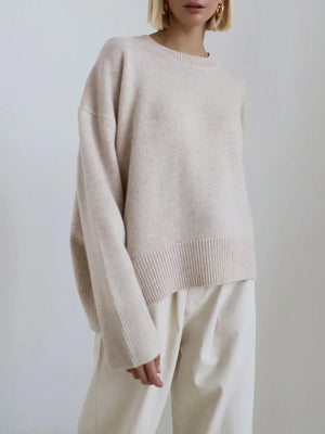 Women's Oversized Crew Neck Knit Sweater