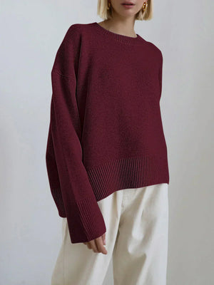 Women's Oversized Crew Neck Knit Sweater
