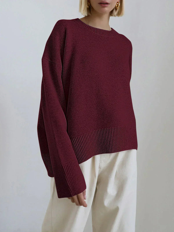 Women's Oversized Crew Neck Knit Sweater
