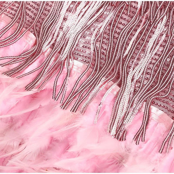 Feather Mini Dress with Flattering Fit