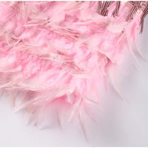 Feather Mini Dress with Flattering Fit