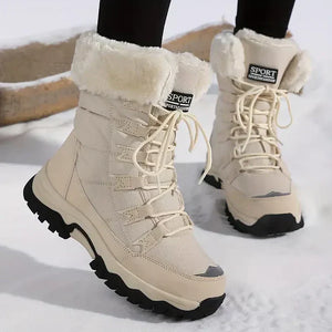 Cozy Winter Snow Boots for Women – Lace-Up Comfort Fit