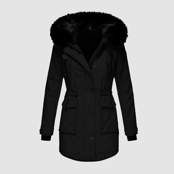 Women's Winter Parka with Faux Fur Hood