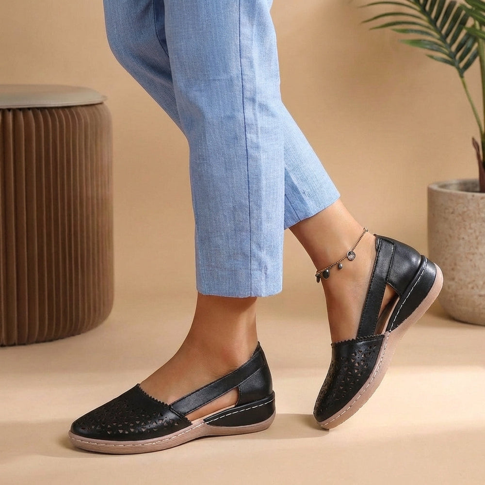 Breathable Cut-Out Loafers for Walking Comfort
