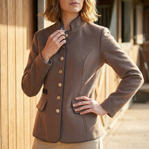 Structured Button-Front Tailored Blazer