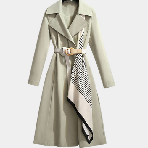 Women's Trench Coat with Adjustable Belt