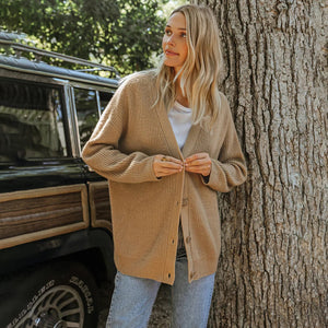 Women's Oversized Button Front Knit Cardigan