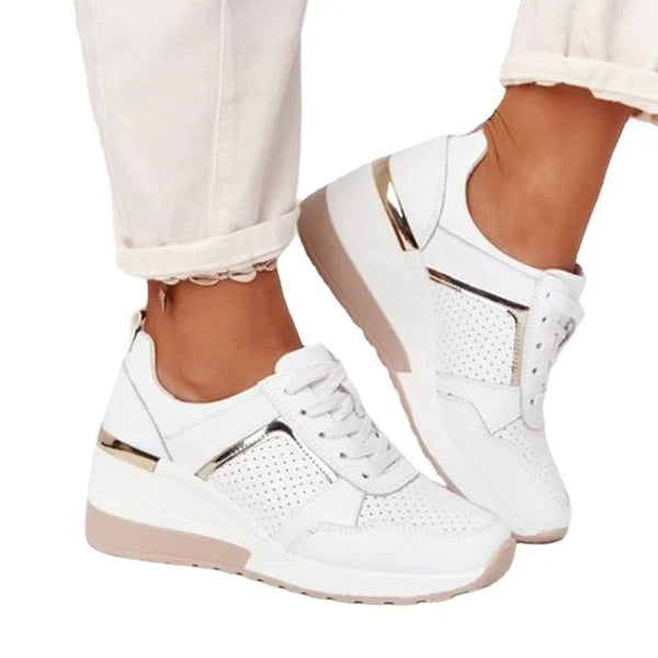 Lace-Up Platform Trainers Women’s Wedge Sneakers