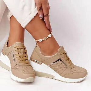 Lace-Up Platform Trainers Women’s Wedge Sneakers
