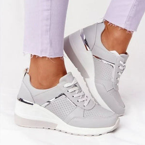 Lace-Up Platform Trainers Women’s Wedge Sneakers